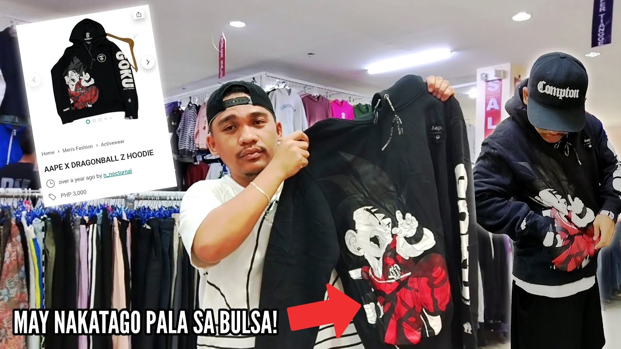 BAPE x DRAGONBALL Z Hoodie na Nabili ko sa Ukay-ukay may laman pa  ang Bulsa!