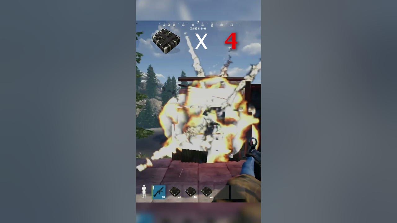 How many C4’s to destroy each wall in rust. rustconsole rustgame playrust rust 