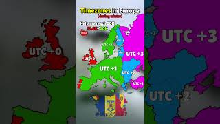 Timezones in Europe (during winter) #shorts #europe #map #history #geography #mapping #timelapse
