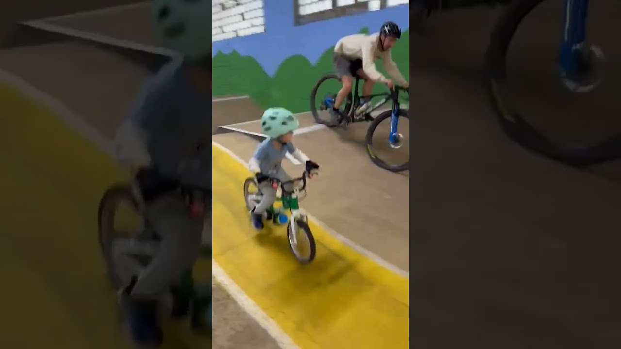 Jumping with my boy at Ray's Indoor MTB Trail