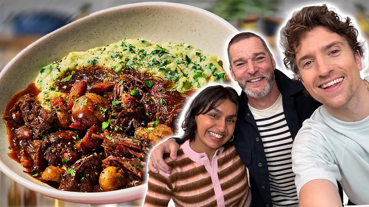Fred Sirieix cooks the perfect Beef Bourguignon with Greg James & Seema Pankhania