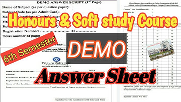 6th Semester Demo Answer Script / Honours answer script first page / Soft study Course Answer Sheet