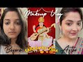 Easy 2 mints makeup tutorial for beginnerssaraswati puja specialvlog makeup tutorialfestival