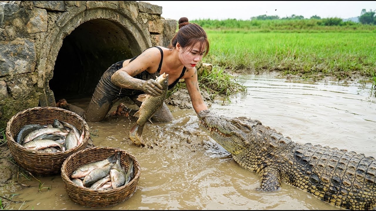 Incredible Fishing Skills! 72 Hours Catching Tons of Alien Fish From the Sewer! | Ly Tieu Lam😱🐟💥