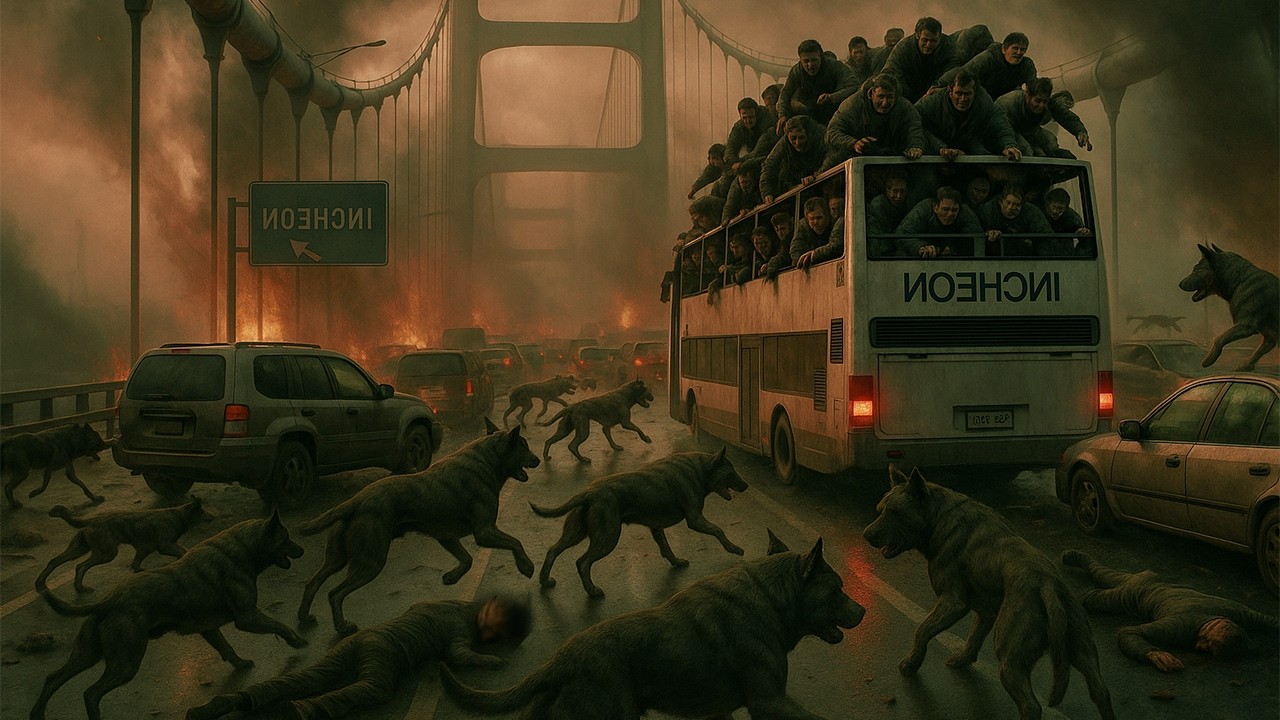 عربيه فيها كلاب متوحشه معدلة جينيا بتعمل حادث علي الكوبري والكلاب بتنزل تحاصر كل الناس