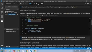Rename refactoring in VS Code