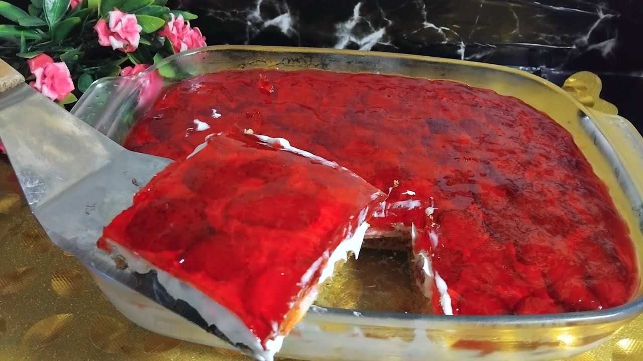 اروع كنافةبالجيلي والكريمة ❗️الكنافة بالفرولةطعم خيالي بجد روعة ❗️