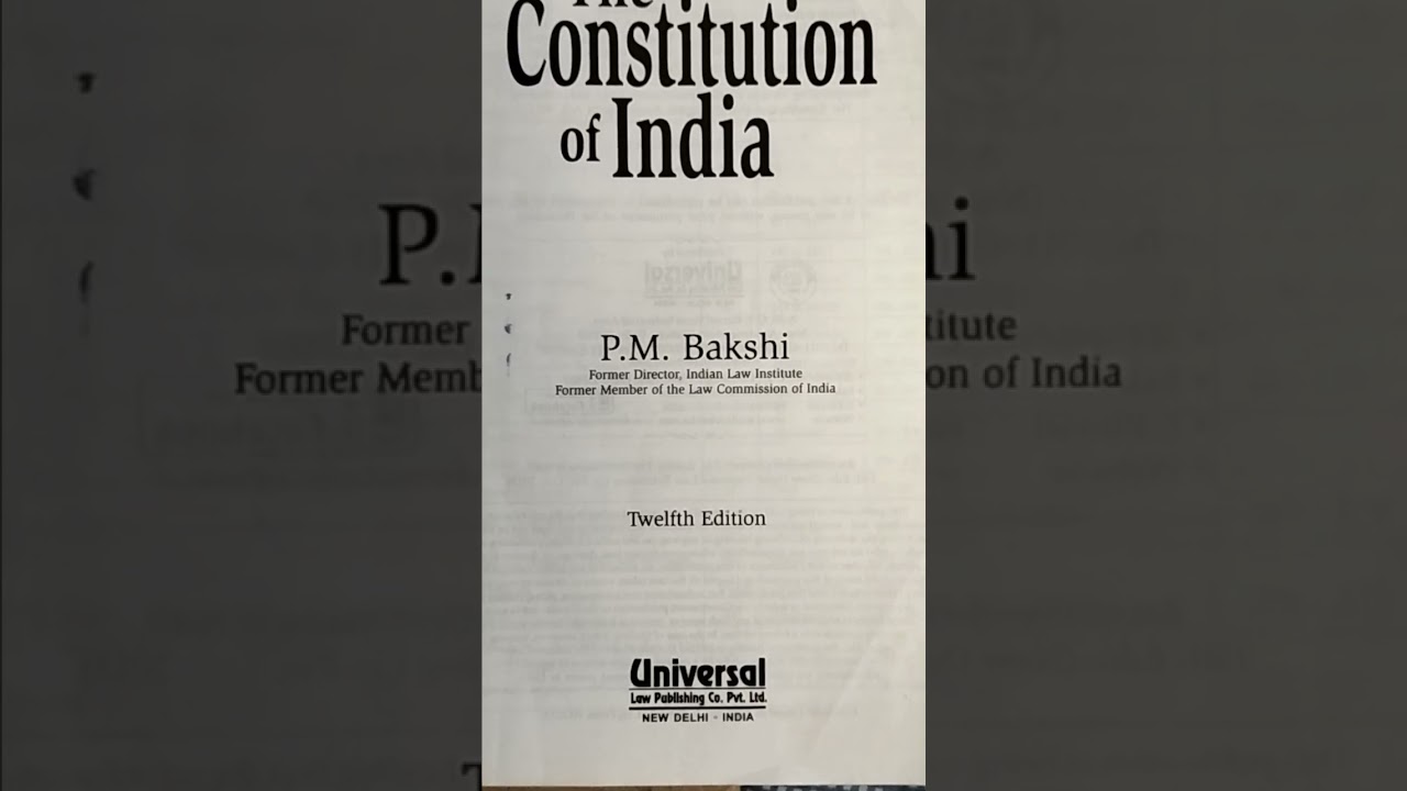 The Constitution of India P.M. Bakshi