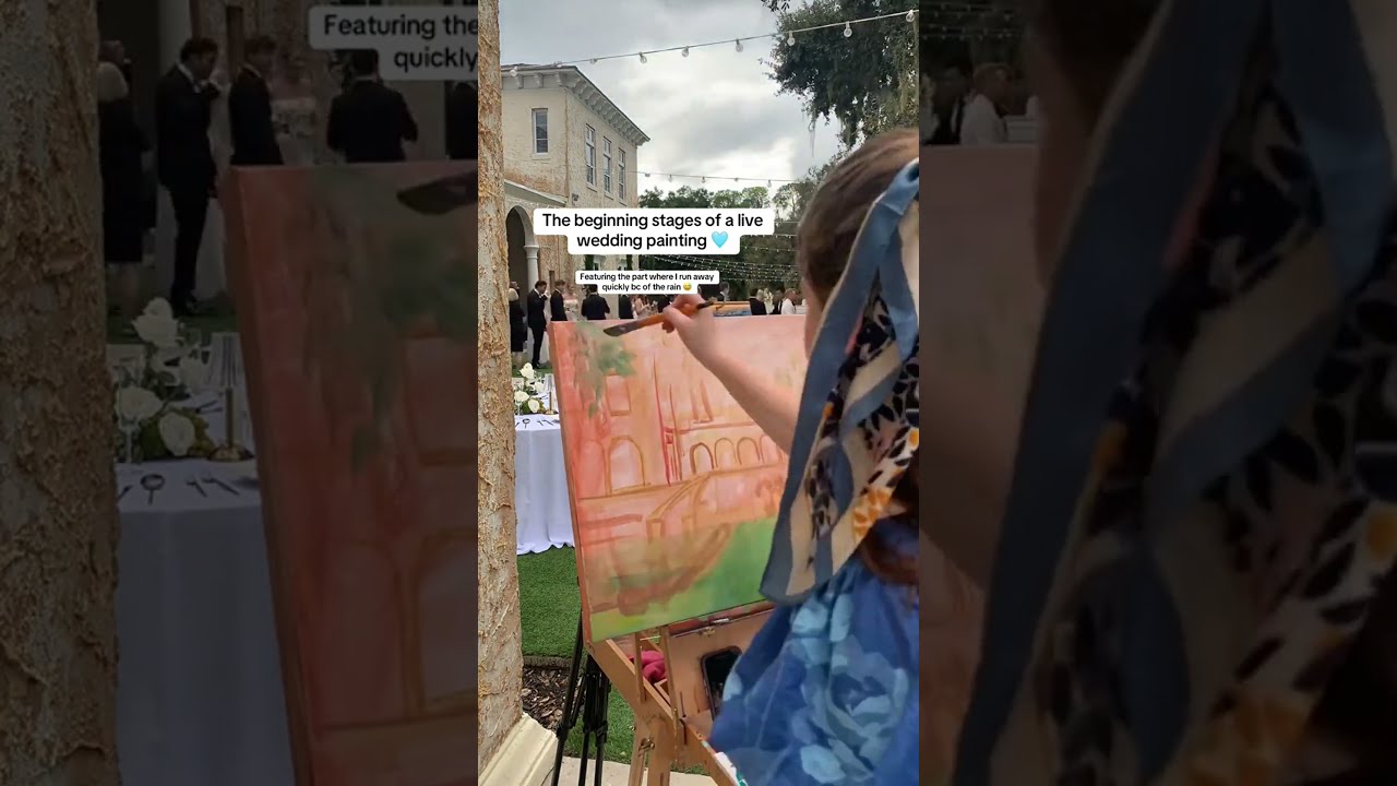 The Beginning Phases Of A Live Wedding Painting Are Beautiful Mess Liveweddingpainter