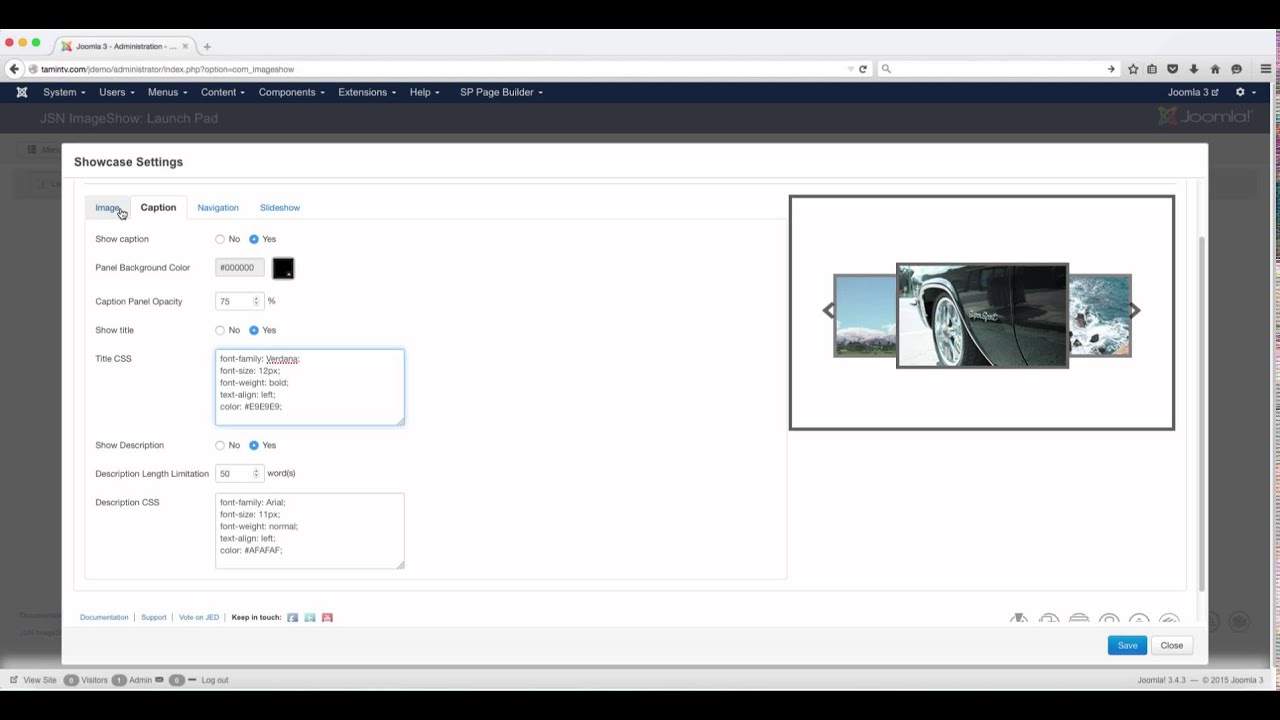 JSN Imageshow Tutorial - Creating a Showcase For Theme Carousel
