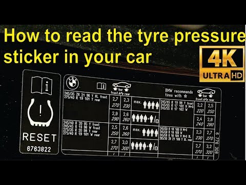 How to read the tyre pressure sticker in your car - detailed