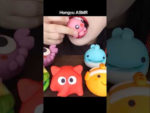 ASMR RAINBOW HONEY <strong>JELLY</strong> <strong>RICE</strong> CAKE 무지개 화과자, 레인보우 꿀젤리 #shorts #mukbang #eating #먹방 #rainbow #hongyu