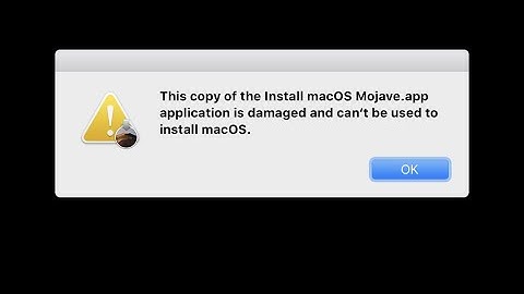 This Copy Of The Install MacOS Application Is Damaged, And Can’t Be Used To Install MacOS