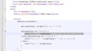 JavaScript If/Else Statements