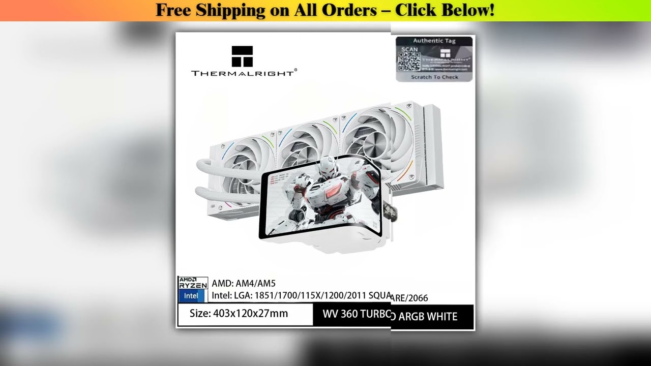 Thermalright WONDER VISION 360 TURBO ARGB All-In-One Water Cooling Radiator 360mm, 6.67-Inch 3D