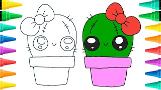 How to draw CACTUS easy #cactus drawing tutorial