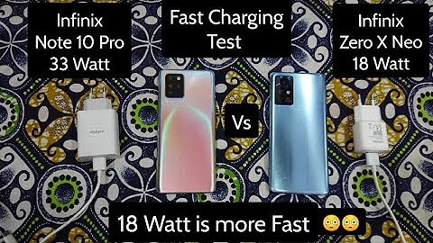 Infinix Zero X Neo Vs Infinix Note 10 Pro - Fast Charging Test 33 watt Vs 18 watt