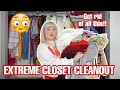 MASSIVE Closet Decluttering *CHAOTIC CLOSET CLEANOUT* Getting Rid of over 50 Items!