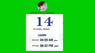 Lahore ramzan calendar 2022 Sehar and Iftar | Green Screen Master