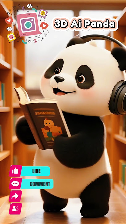 Happy Dancing Cute Panda 🐼 While Reading #shorts #fyp #viral #dance #animation #funny #panda #aiart