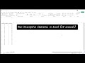 Running Descriptive Statistics in Excel Using the Analysis Tool Pack