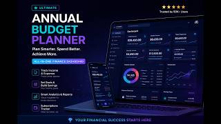 Annual Budget Planner | Monthly Budget Tracker | Expense Management | Savings Tracker