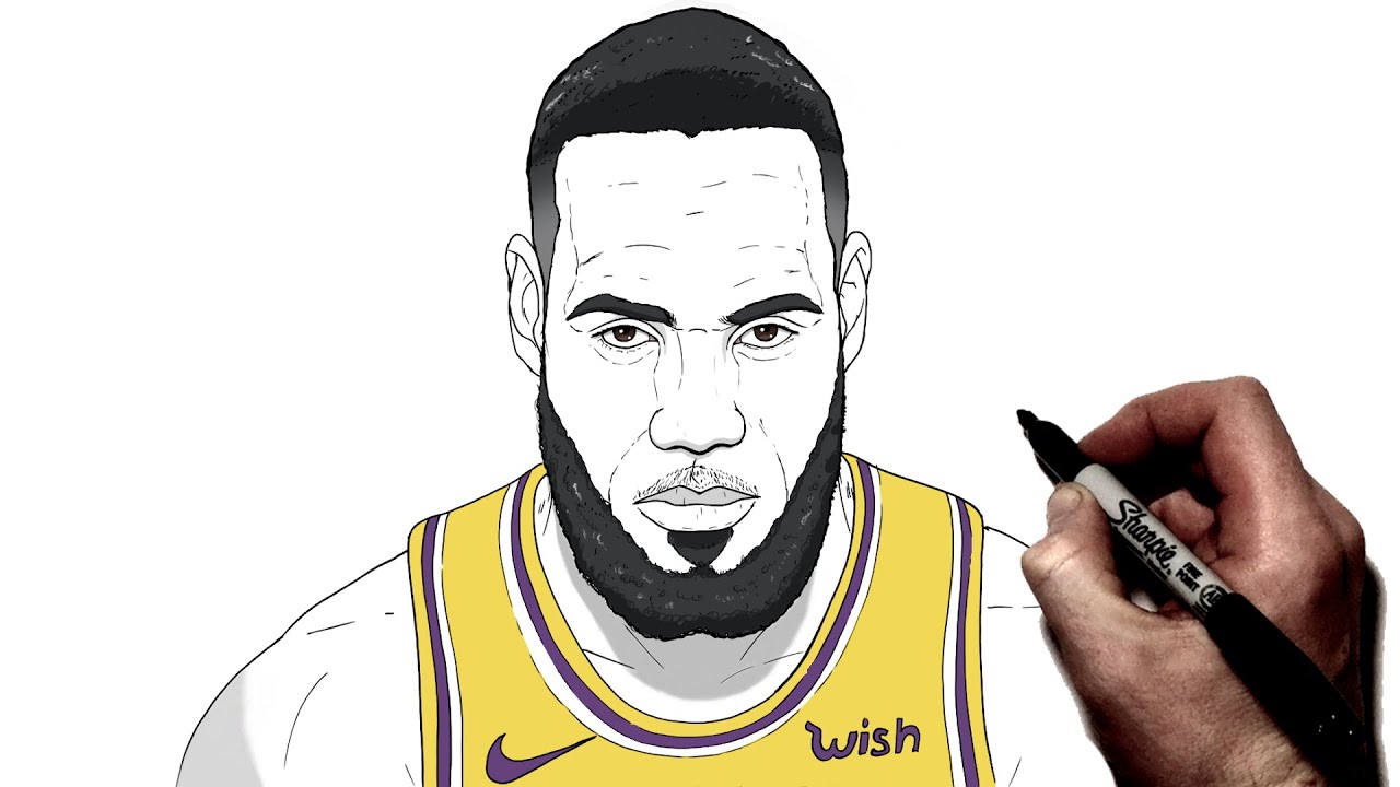 How to Draw Lebron James - Los Angeles Lakers Art 