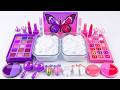 Purple vs Pink Slime 💜💗 Butterfly Makeup Mixing Into Glossy Slime ASMR | Satisfying Color Battle