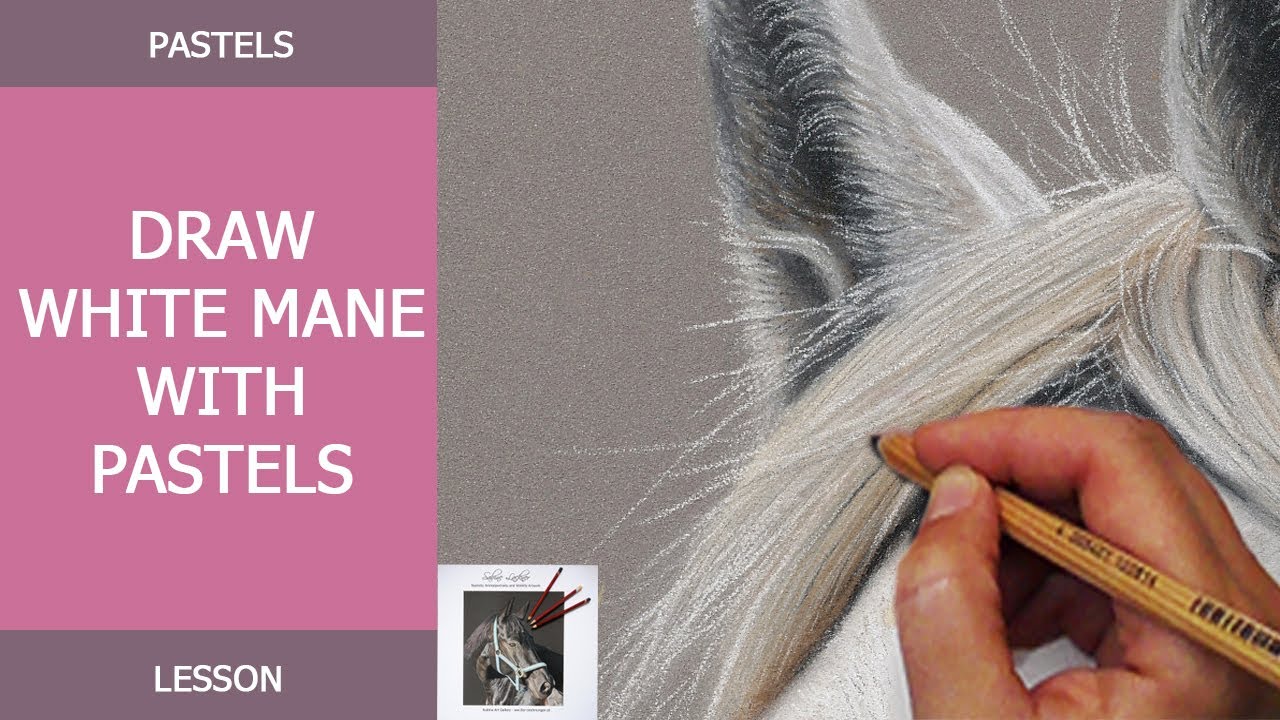 Как нарисовать белую гриву, чёлку белой лошади!