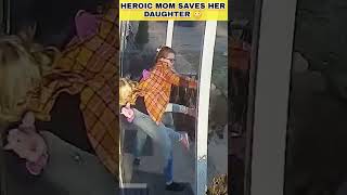 Heroic mom saves her daughter from raccoon attack | #shorts
