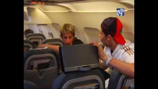 Así celebró el Real Madrid el título en el avión \/ Real Madrid's title celebrations on plane