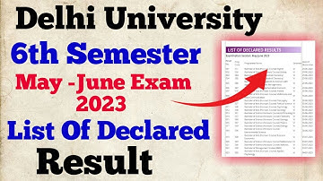 du sixth semester list of declare result 2023 |du sixth semester may June exam result declare 2023
