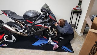 Detailed video W tool sizes Installing Full Evo Akrapovic Titanium exhaust on our 2022 BMW S1000RR.