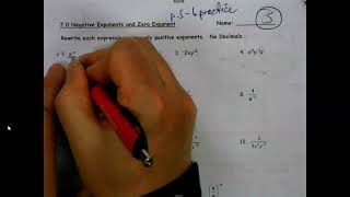 A1  - U7 -  7.1 Exponent Rules Day 1 -  Zero and Negative Exponents