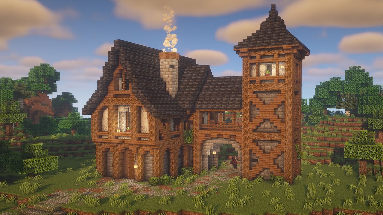 First attempt in Medieval House : Minecraftbuilds  Minecraft blueprints,  Minecraft decorations, Minecraft creations