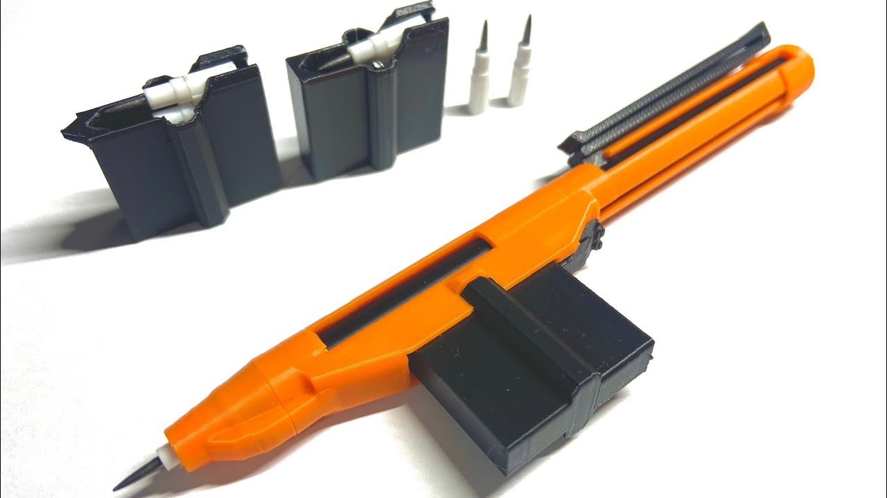 Making a pen with magazine and ejection - YouTube