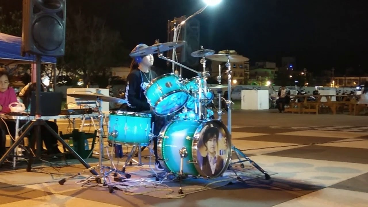 Girl playing drums YouTube