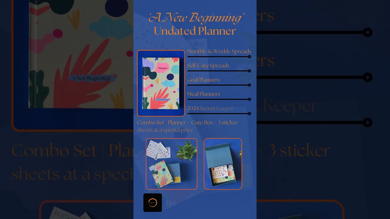 Undated Planner. Set your goals now. 