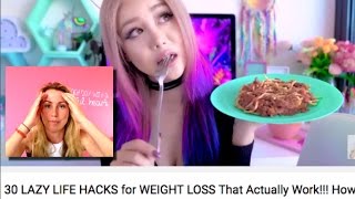 I react to wengie's latest video called "30 lazy life hacks for weight
loss that actually work". wengie is recommending calorie-restriction
aka semi-starvati...