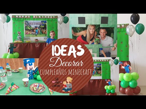 Ideas para DECORAR Cumpleaños de MINECRAFT paso a paso @TeQuieroMami