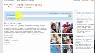 Literature Searching using British Nursing Index BNI via ProQuest
