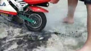 Pocket bike burnout