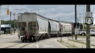 Train In The Middle Of The Road!  Abandoned Railroad Crossing & Dangerous Crossing With RR Bridge