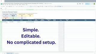 Contractor Estimate Tracker for Google Sheets | Stop Losing Track of Quotes & Follow-Ups