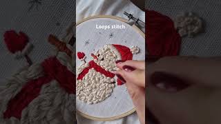 Loops stitch snowman embroidery⛄️ #embroidery #handembroidery #handmade #stitch #art #christmas