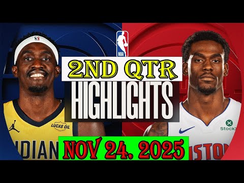 Indiana Pacers Vs Detroit Pistons 2nd Qtr Nov 24 2025 Highlights NBA Hightlight