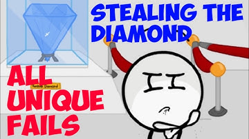 Stealing the Diamond (Henry Stickmin Series) - All Unique Fails [Android]
