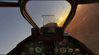 Бой на истребителе P-40F-5 Lafayette в VR шлеме в War Thunder. СБ режим.