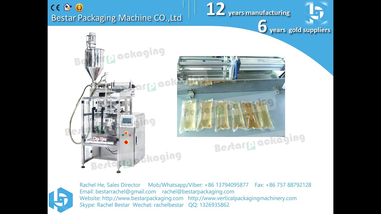How to pack soy sauce sachet Bestar liquid vertical packaging machine