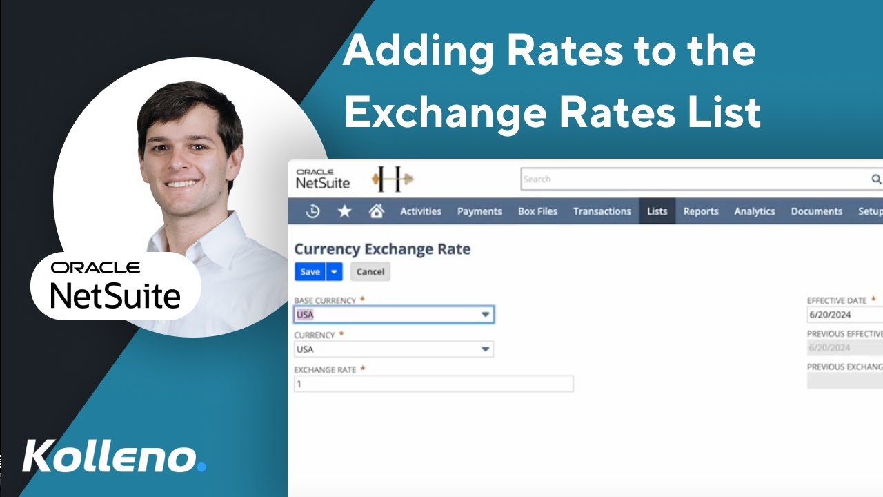 Currency Exchange Rates Tutorial NetSuite Tutorial | Adding Rates to the Currency Exchange Rates List in ...